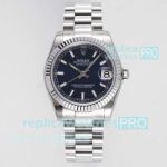 GS Factory Swiss Clone Rolex Datejust President Watch Stainless Steel Blue Face 31mm 